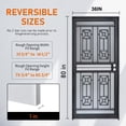 thumbnail image 3 of Grisham Deluxe Steel Security Door, 36 X 80" Iron Security Storm Door Conveys,black, 3 of 7