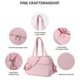 thumbnail image 4 of QYMHOODS Waterproof Travel Duffel Bag with Multi-Pockets and Luggage Strap,Pink, 4 of 6