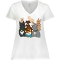 thumbnail image 3 of Inktastic Happy Dog Family Women's Plus Size V-Neck T-Shirt, 3 of 5
