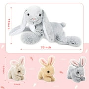 MaoGoLan 24 4Pcs Bunny Stuffed Animals with 3 Babies Inside Rabbit Plush Toy