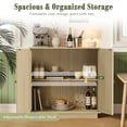 thumbnail image 5 of Magic Union Modern Buffet Cabinet with Storage, Fluted Sideboard Accent Cabinet with Adjustable Shelves & Arched Doors, Modular Coffee Bar Credenza for Dining Room Kitchen Living Room Entryway, 5 of 8