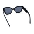 thumbnail image 7 of Womens Star Stud Thick Temple Plastic Horned Cat Eye Fashion Sunglasses All Black, 7 of 7