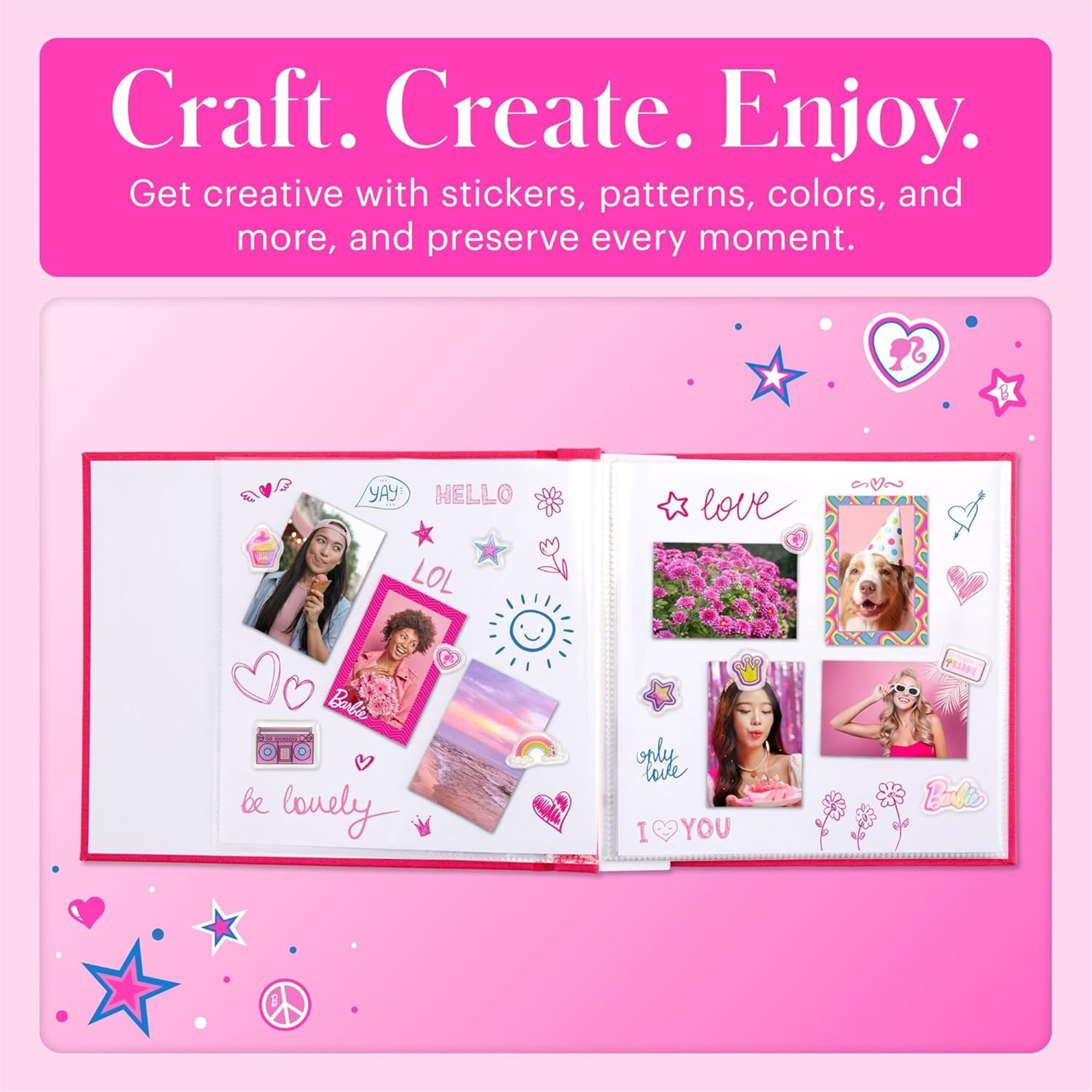 Barbie x Kodak 8x8 Pink Cloth Scrapbook Photo Album
