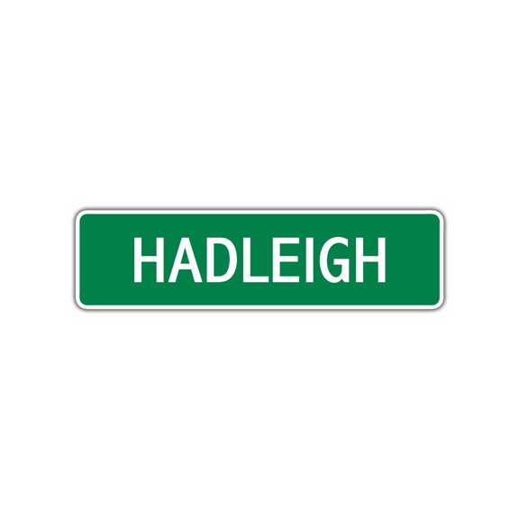 Hadleigh Girls Children Name Letter Printed Wall Plaque Decoration Label Indoor Outdoor Unique Novelty Aluminum Metal Sign 4"x13.5"