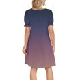 thumbnail image 4 of Up to 30% off Summer Dress, Fashion Women's Printing Sexy Square Neck Short Sleeve Pockets Dresses Casual Comfortable All Occasio(Purple,S), 4 of 6