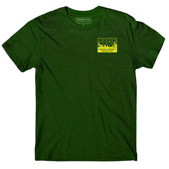 CERT t-shirt, forest green, Community Emergency Response Team t-shirt, Preparedness, Safety