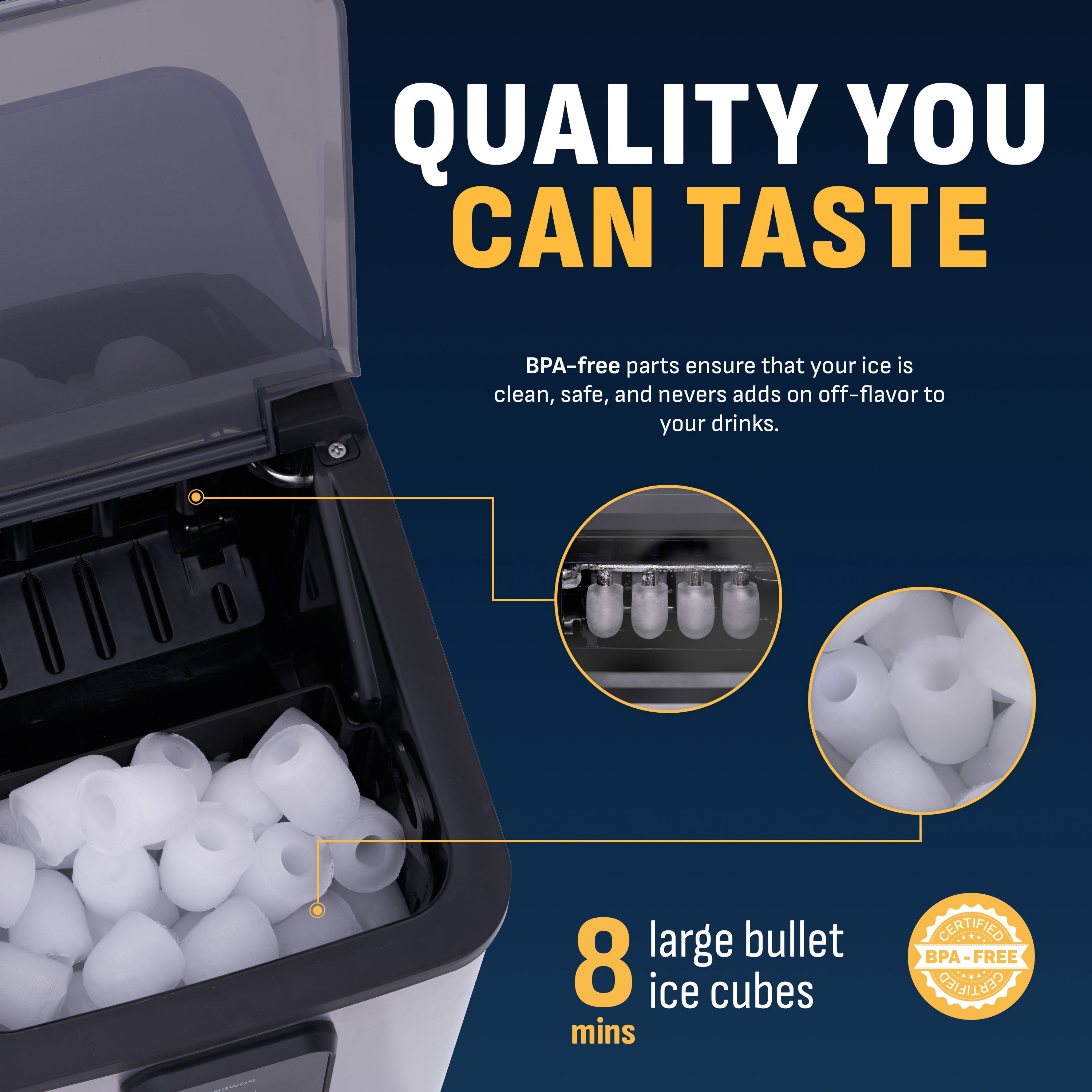 Newair 26 lbs. Mini Ice Maker Countertop, Bullet Ice Maker, Portable and Lightweight