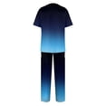 thumbnail image 3 of YDKZYMD Scrubs for Women Set Plus Size Tall Petite Plus Size Top and Pant Tie Dye V Neck with Pockets Nursing Uniform 2 Piece Medical Short Sleeve Jogger Scrub Set Blue S, 3 of 6