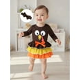 thumbnail image 6 of Newborn Baby Girl Thanksgiving Outfit Turkey Long Sleeve Bubble Romper Layered Tutu Skirt and Headband 3Pcs Infant Fall Clothes Set, 6 of 10