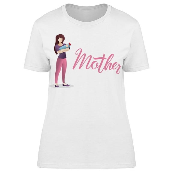 Pretty Women With Her Child T-Shirt Women -Image by Shutterstock, Female x-Large