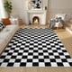 thumbnail image 3 of Alfombra Area Terrug a cuadros blancos y negros, 160 x 230 cm, 3 of 8