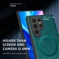 thumbnail image 3 of Allytechgroup Magnetic for Samsung Galaxy S25 Case, Compatible with MagSafe Support Magnetic Car Phone Mount PU Leather Slim Phone Case for Women Men for Samsung Galaxy S25, Green, 3 of 10