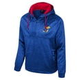 thumbnail image 2 of Men's Colosseum Royal Kansas Jayhawks Cypher Half-Zip Hoodie, 2 of 3