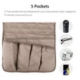thumbnail image 4 of Sofa Couch Armrest Remote Control Storgae Organizer, Non-Slip Arm Chair Recliner Caddy Pocket, 5 Pockets, Space Saver for Magazine, Books, TV Remote, Cell Phone, iPad-Brown/Gray/Beige/Red, 4 of 5