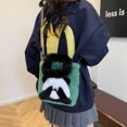 thumbnail image 2 of Bolso Mano Con Panda Peluche Felpa 24 Nuevos Estilos Cubo Peludo Cubierta para La Cara Lindo Gran Capacidad () Verde, 2 of 9