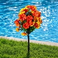 thumbnail image 5 of Artificial Orange Mum Topiary Outdoor Fall Decor with Ground Stake for Porch, Garden Planters, 5 of 9