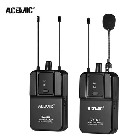 ACEMIC DV-20 UHF True Diversity Wireless Microphone System Lavalier Mic 100M Effective Range with Transmitter & Receiver for DSLR Camera Camcorder Interview Sound (Best Lavalier Mic For Interviews)