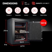 SentrySafe EF3428E Large Fire/Water Resistant Safe with Digital Keypad, 3.4 Cu-Ft., Black