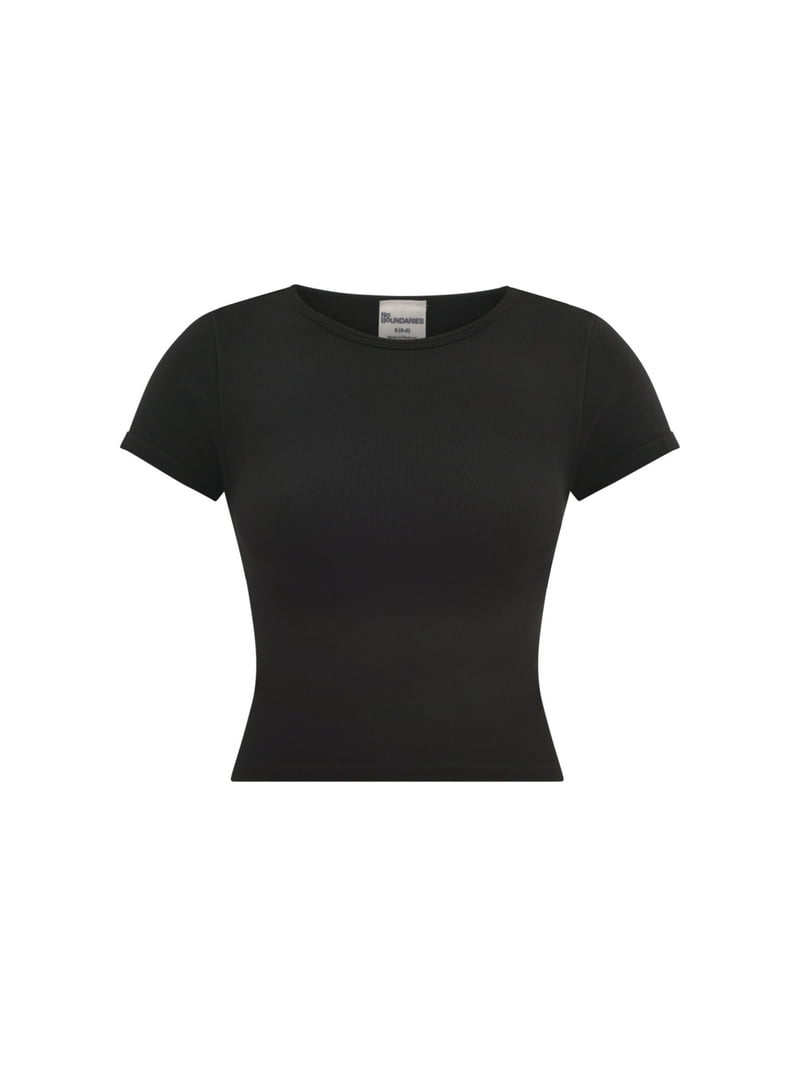 トップス andmarryribbononeshouldertops No Boundaries Seamless Crop Top Women Short Sleeves Cropped