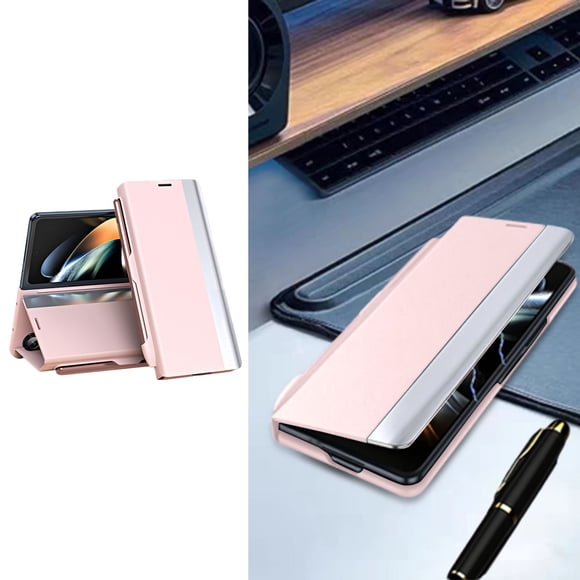 BotaniNest Lu Xury Electroplated Leather Mag Netic Phone Cas E With Phone Stand And Pen Slot For Galaxy Z Fold 2/3/4/5/6/7