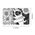 thumbnail image 5 of Floral Sugar Skull Portrait Front Door Mat, Indoor Mats for Bedroom Bathroom Kitchen, Floor Mat Non-Slip, Soft Carpet Floor Cover Machine Washable Entryway Mat - 20x31.5in, 5 of 5