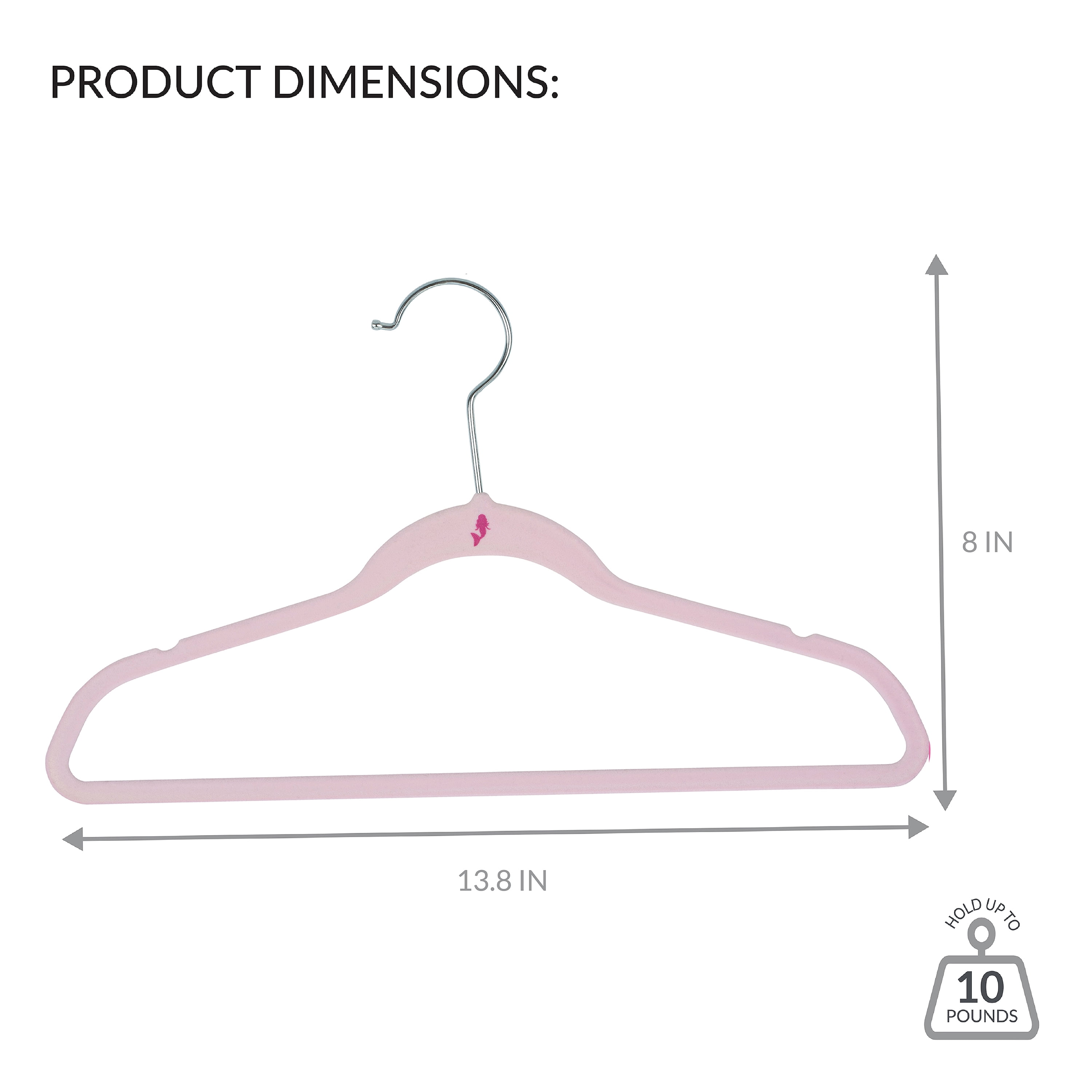 Simplify Kids 50 Pack Velvet Shirt Hangers in Blush