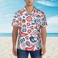 thumbnail image 4 of Easygdp Birds Flowers Men's Hawaiian Shirts Print Lapel Short Sleeve for Beach, vacation, party, casual occasions - Large, 4 of 9