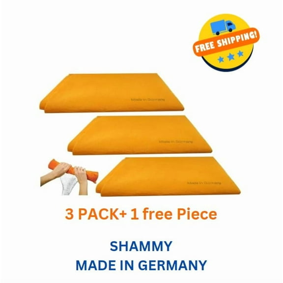 Shammy Towel Original German Cloths Size 20x 27" 3 PACK 1 free piece