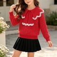 thumbnail image 2 of Jalioing Girls Cute Sweaters Long Sleeve Collared Sweater Pullover Fashion Casual Thermal Knit Tops Winter Clothes, 2 of 7