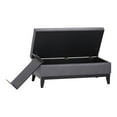 thumbnail image 4 of Oregon 42"W Rectangle Storage Ottoman Bench with Tray in Stone Gray Faux Leather, 4 of 9