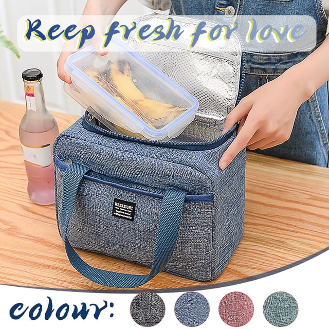 Iumwxz Organisateurs et Rangement Sac à Lunch Sac Réutilisable Bureau École Pique-Nique Plage Sac à Lunch Étanche Commode Étagère Armoire Tissu Oxford Bleu Prix Réduit