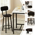 thumbnail image 3 of LTTROMAT 3 Pieces Bar Table Set, Bistro Kitchen Table Sets with 2 PU Leather Bar Stools, Wood Pub Bar Table Set for Breakfast Nook Small Space Restaurant, Square Table, 3 of 8