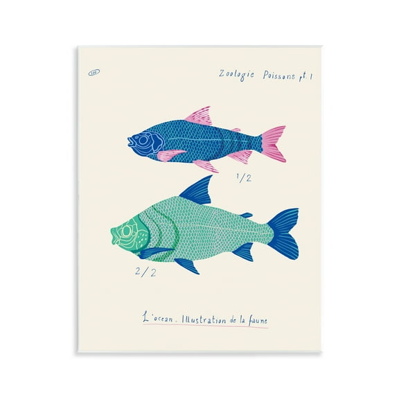 Stupell Industries Sea Fauna Studies Nautical & Beach Painting Unframed Art Print Wall Art, 11 x 14