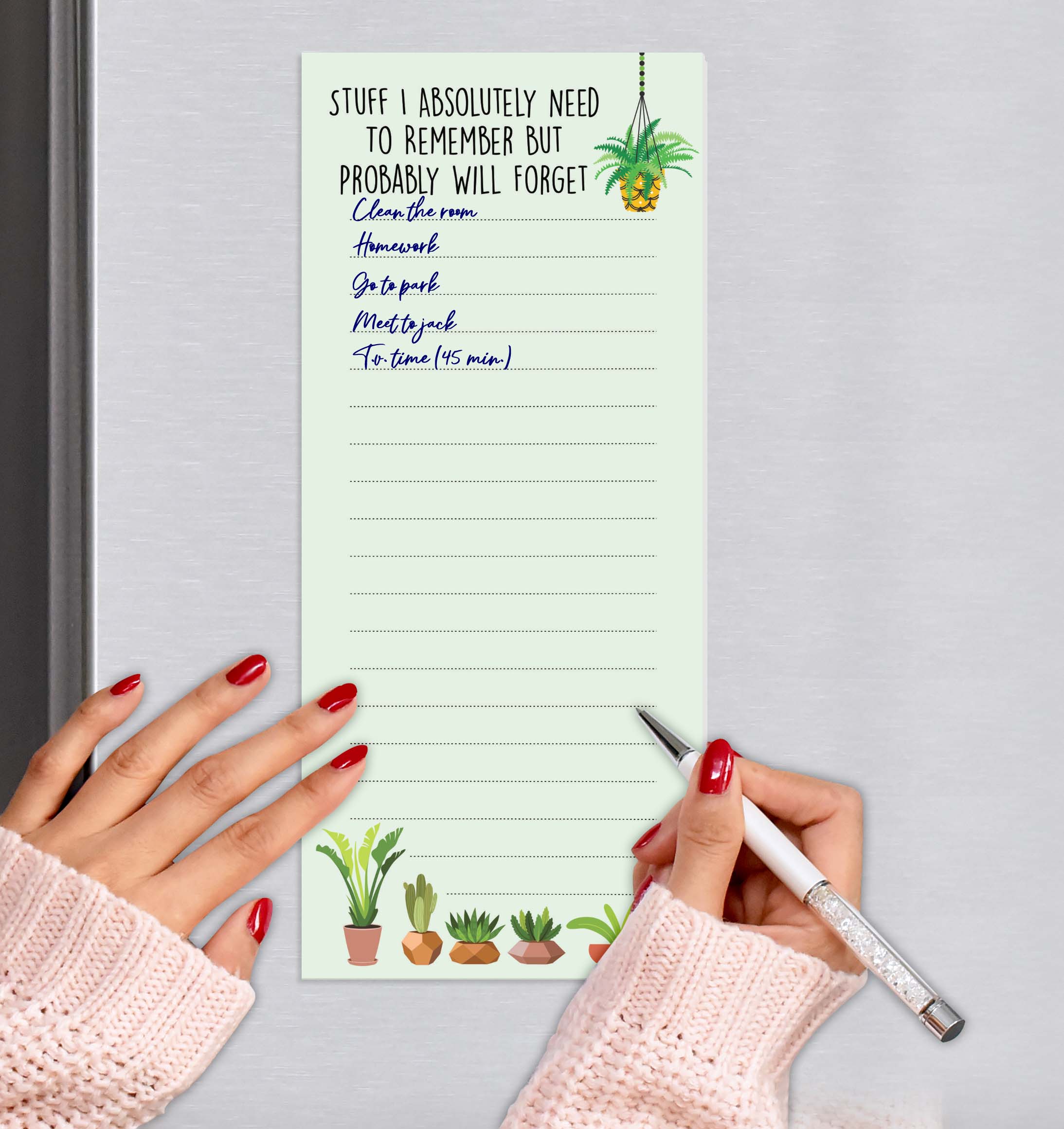 Inkdotpot Pack of 3 Magnetic Fridge To-Do List Notepads- Magnetic Memo Pads For Refrigerator-(50 Sheets Each)-KP