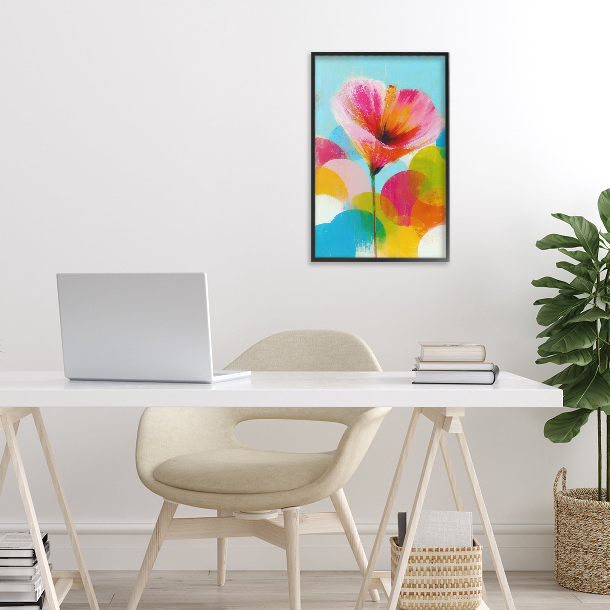 Stupell Industries Hibiscus In The Sun Black Framed Giclee Art, design by Chromatic Storm Studio