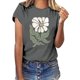 thumbnail image 1 of MHFRRA Camiseta de Manga Corta con Estampado de Cristal de Colores para Mujer, Informal, de Moda de Verano Gris, 1 of 3