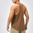 thumbnail image 5 of Jinhomg Men's Loose Tank Top Lightweight Comfy Sleeveless Crew Neck Workout Shirts Basic Solid Gym Athletic Undershirts Regular Fit Sportswear Fall Saving Brown XXL, 5 of 6