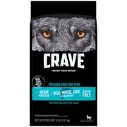 CRAVE High Protein Adult Grain Free Natural Dry Dog Food With Protein from White Fish and Salmon, 4 lb. Bag