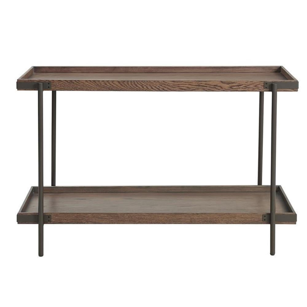 Alaterre Furniture Kyra Oak and Metal 4 Piece Coffee Table Set