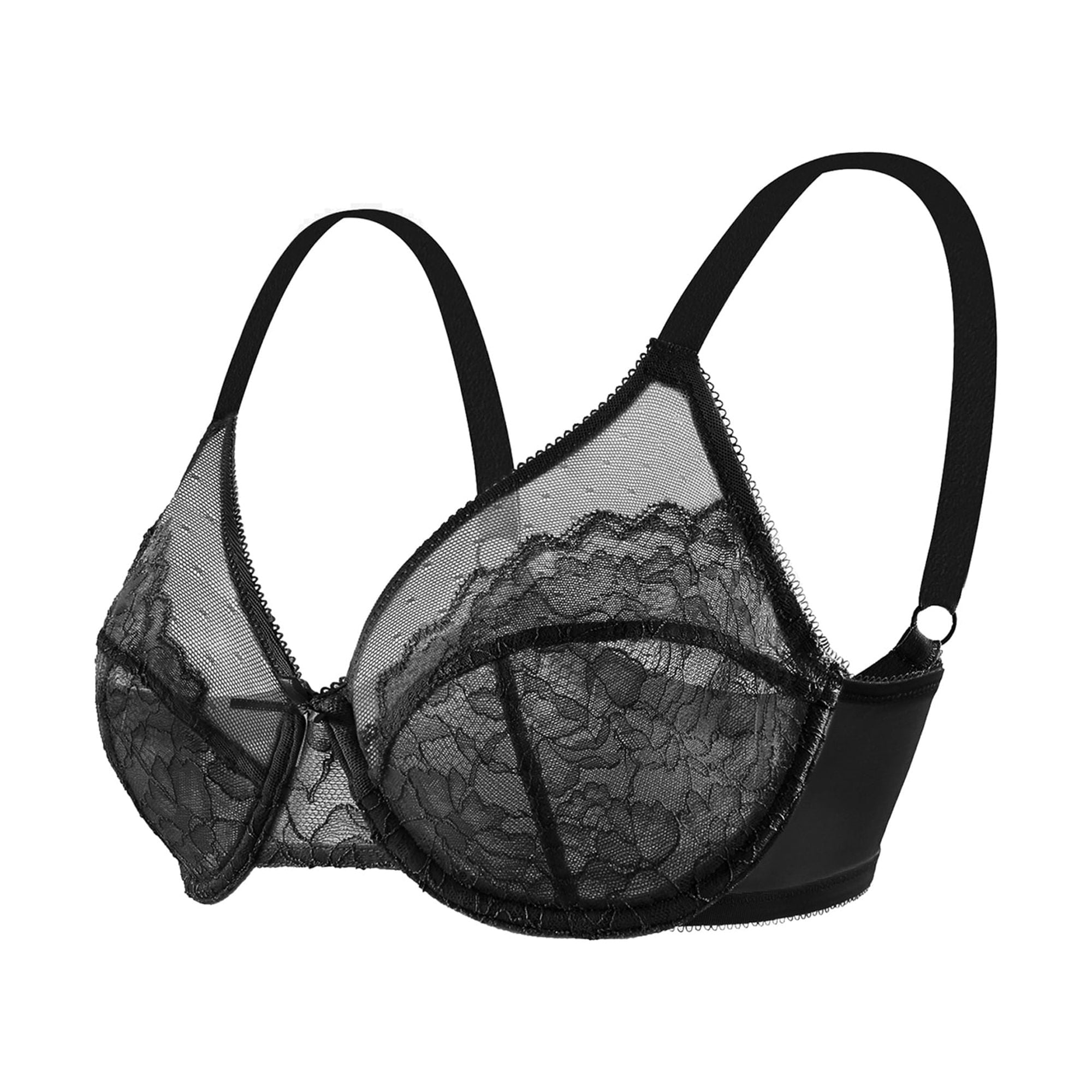 HSIA Plus Size Bras for Women Full Coverage Back Fat Underwire Unlined Bras Black 40G