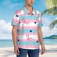 thumbnail image 5 of Fotbe Flamingo1 Hawaiian Shirt For Men Unisex Summer Beach Casual Short Sleeve Cotton Linen Button Down Shirts-Small, 5 of 9