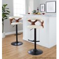 thumbnail image 2 of Gardenia Adjustable Bar Stool, Chrome Bar Stools, Bar Chairs, Swivel Bar Stools, Bar Stools Set of 2 (Cream Faux Leather), 2 of 6