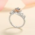 thumbnail image 3 of Anillo femenino de plata S925 con 50 moissanitas en color oro rosa 520, regalo de San Valentín, 3 of 5