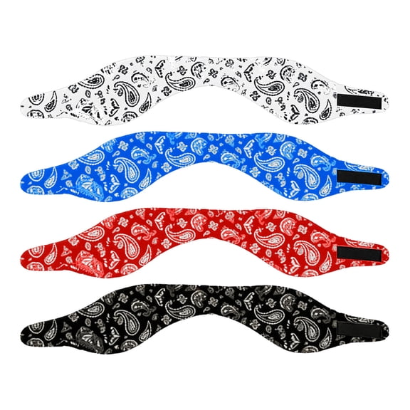 WEIOUKC 4PC Swimming Headband Swimming Ear Band, Adjustable Swim Headband,Waterproof Ear Protection Headwrap for Outdoor Sports & Aqua Activities