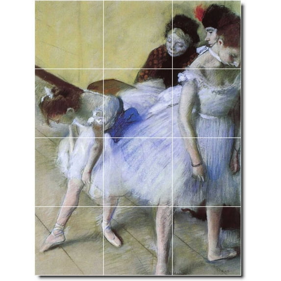 Ceramic Tile Mural-Edgar Degas Dancers Painting 13. 36" w x 48" h using (12) 12 x 12 ceramic tiles
