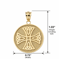 thumbnail image 2 of 10k Yellow Gold Infinity Knot Celtic Cross Disc Pendant / Necklace (16 Inches), 2 of 2