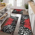 thumbnail image 2 of Red and Black Pioneer Flower Pattern Kitchen Rugs Sets Of 3,Kitchen Runner Rugs Non Skid Washable,Decorative Kitchen Floor Mats for Kitchen,Sink,Laundry,17"x30"+ 17"x47" + 17"x59", 2 of 6