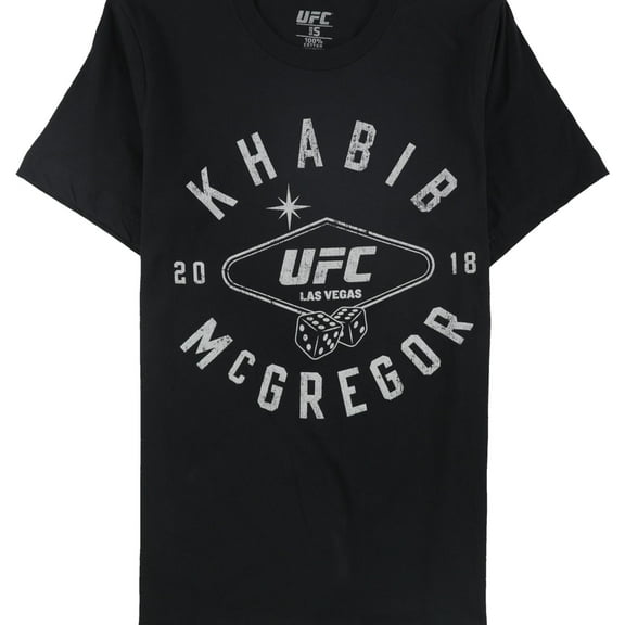UFC Mens Khabib Vs McGregor 2018 Las Vegas Graphic T-Shirt, Black, Small