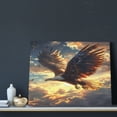 thumbnail image 3 of Lsque Golden Sky Bald Eagle Print Wall Art – Decorative Picture for Living Room, Bedroom, and Office (Horizontal), 3 of 6