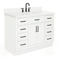 thumbnail image 4 of Ariel Hepburn 49 In. Oval Sink Vanity With White Quartz Countertop In White, 4 of 10